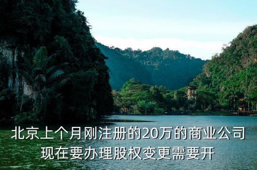 北京上個(gè)月剛注冊(cè)的20萬(wàn)的商業(yè)公司現(xiàn)在要辦理股權(quán)變更需要開(kāi)