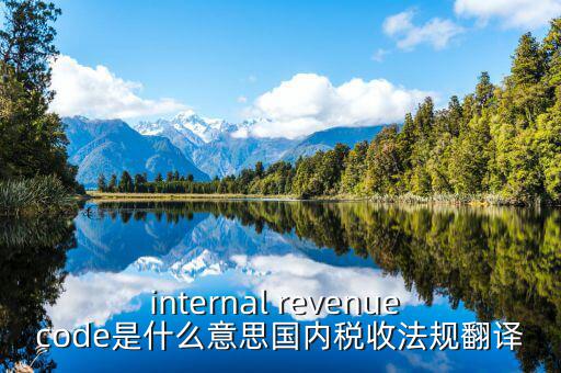 internal revenue code是什么意思國內(nèi)稅收法規(guī)翻譯