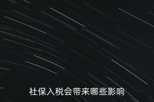 社保入稅會(huì)帶來(lái)哪些影響