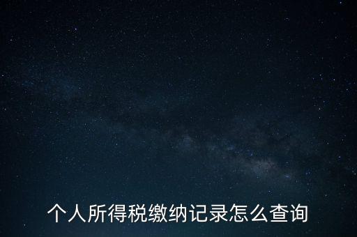 如何查詢(xún)個(gè)人所得稅繳納情況，個(gè)人所得稅繳納記錄怎么查詢(xún)