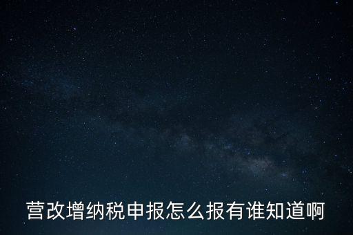 營改增納稅申報怎么報有誰知道啊