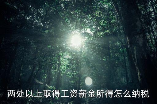 兩處以上取得工資薪金所得怎么納稅