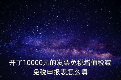 減免稅申請表如何填寫，開了10000元的發(fā)票免稅增值稅減免稅申報表怎么填