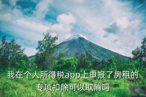 我在個人所得稅app上申報了房租的專項扣除可以取消嗎