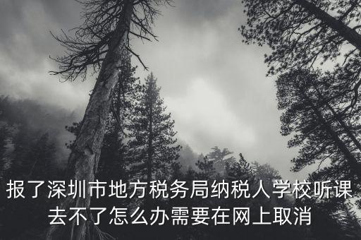 報(bào)了深圳市地方稅務(wù)局納稅人學(xué)校聽課去不了怎么辦需要在網(wǎng)上取消