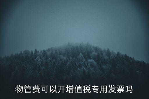 物管費可以開增值稅專用發(fā)票嗎