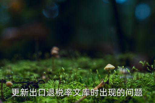 出口退稅文庫如何更新，請問各位出口退稅系統(tǒng)里的代碼庫怎么更新啊怎么老沒反應(yīng)的呢