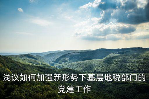 國地稅改革如何做好基層工作，淺議如何加強(qiáng)新形勢下基層地稅部門的黨建工作