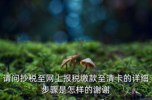 請(qǐng)問抄稅至網(wǎng)上報(bào)稅繳款至清卡的詳細(xì)步驟是怎樣的謝謝