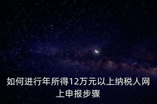 如何進(jìn)行年所得12萬元以上納稅人網(wǎng)上申報步驟