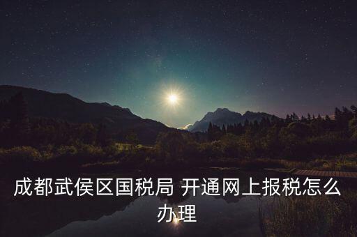 成都武侯區(qū)國(guó)稅局 開(kāi)通網(wǎng)上報(bào)稅怎么辦理