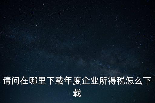 請問在哪里下載年度企業(yè)所得稅怎么下載