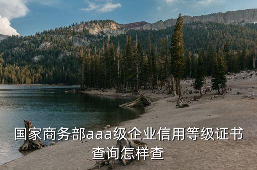 國家商務(wù)部aaa級企業(yè)信用等級證書查詢怎樣查