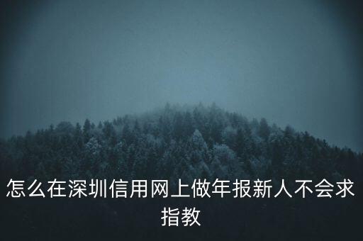 怎么在深圳信用網(wǎng)上做年報(bào)新人不會(huì)求指教