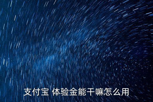 支付寶 體驗金能干嘛怎么用