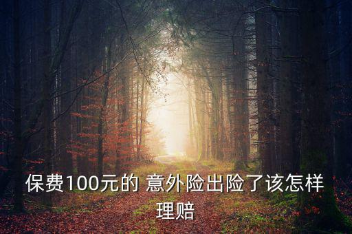 保費100元的 意外險出險了該怎樣理賠