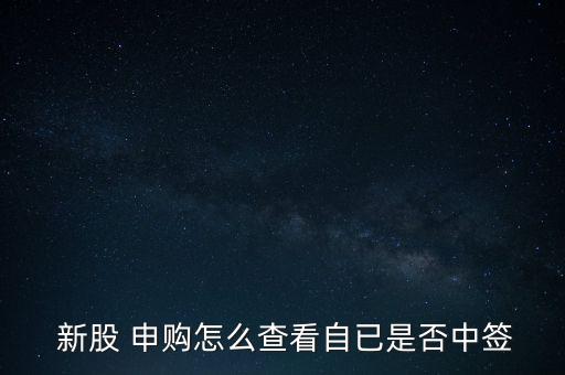  新股 申購怎么查看自已是否中簽