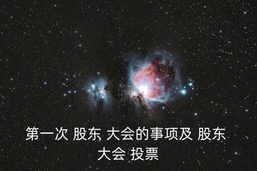 第一次 股東 大會(huì)的事項(xiàng)及 股東 大會(huì) 投票