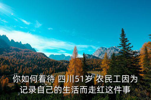 你如何看待 四川51歲 農(nóng)民工因?yàn)橛涗涀约旱纳疃呒t這件事