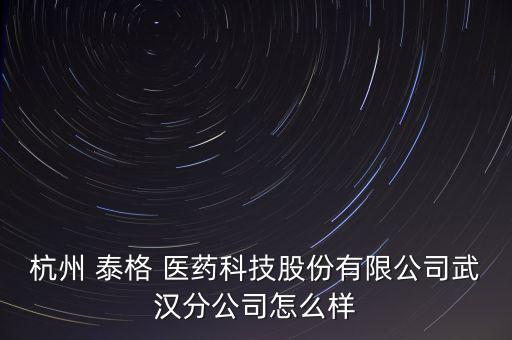 杭州 泰格 醫(yī)藥科技股份有限公司武漢分公司怎么樣