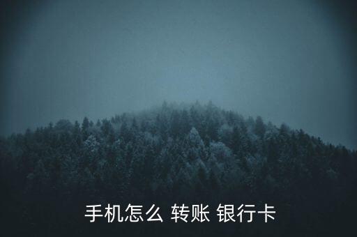  手機怎么 轉(zhuǎn)賬 銀行卡