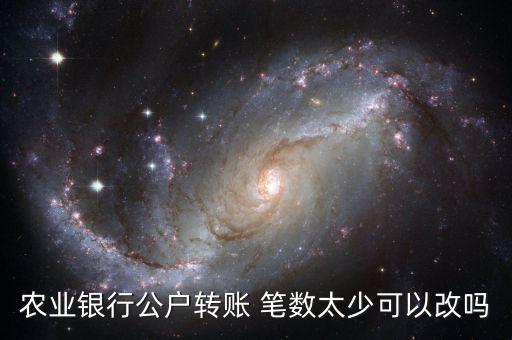 農(nóng)業(yè)銀行公戶轉賬 筆數(shù)太少可以改嗎