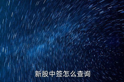  新股中簽怎么查詢(xún)