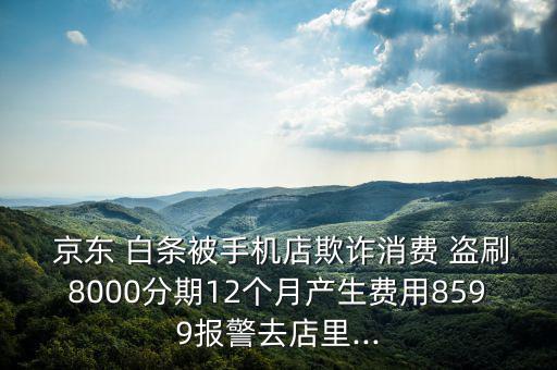  京東 白條被手機(jī)店欺詐消費(fèi) 盜刷8000分期12個(gè)月產(chǎn)生費(fèi)用8599報(bào)警去店里...