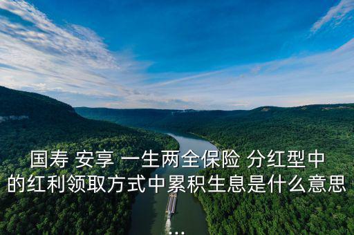 國壽 安享 一生兩全保險 分紅型中的紅利領(lǐng)取方式中累積生息是什么意思...