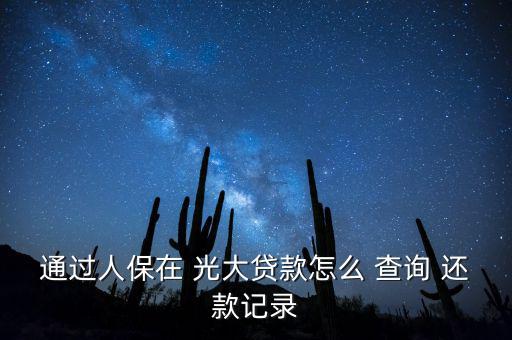 通過人保在 光大貸款怎么 查詢 還款記錄