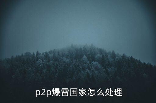  p2p爆雷國(guó)家怎么處理