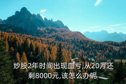  炒股2年時(shí)間出現(xiàn)血虧,從20萬還剩8000元,該怎么辦呢