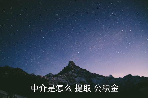  中介是怎么 提取 公積金