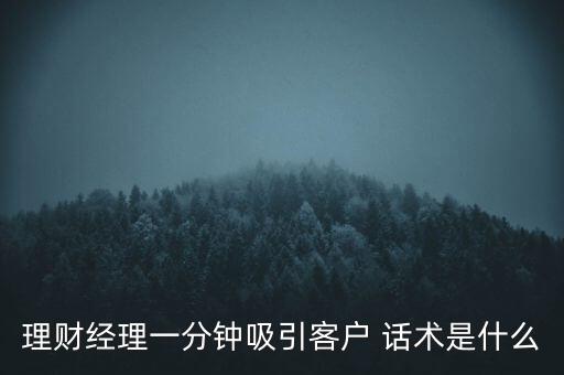 金融話術怎么說,理財經(jīng)理一分鐘吸引客戶的話術:即興發(fā)揮就好