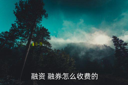  融資 融券怎么收費(fèi)的