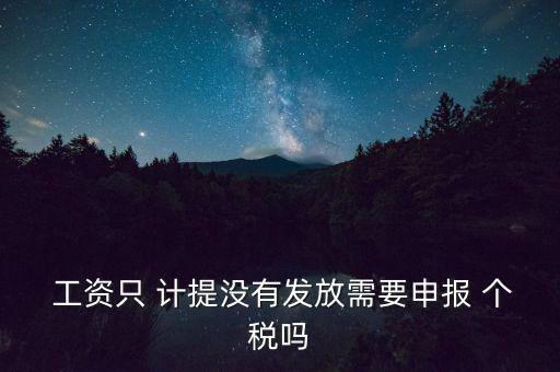  工資只 計(jì)提沒(méi)有發(fā)放需要申報(bào) 個(gè)稅嗎