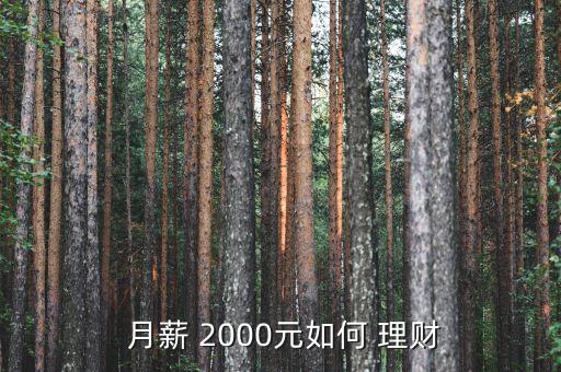  月薪 2000元如何 理財(cái)