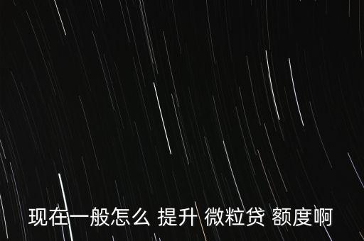 現(xiàn)在一般怎么 提升 微粒貸 額度啊