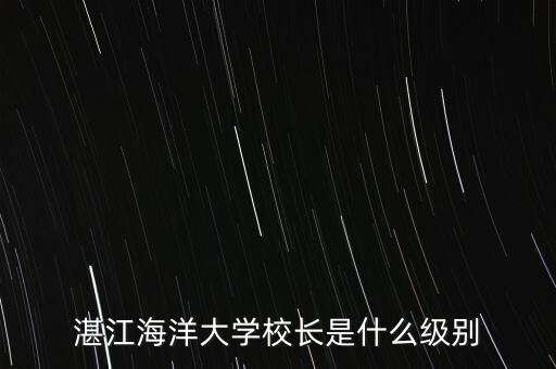 湛江海洋大學(xué)校長(zhǎng)是什么級(jí)別