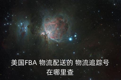 美國FBA 物流配送的 物流追蹤號在哪里查