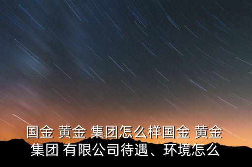 國金 黃金 集團(tuán)怎么樣國金 黃金 集團(tuán) 有限公司待遇、環(huán)境怎么