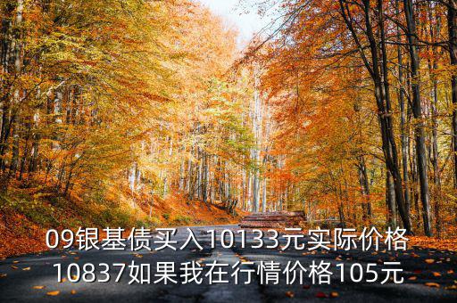 09銀基債買(mǎi)入10133元實(shí)際價(jià)格10837如果我在行情價(jià)格105元