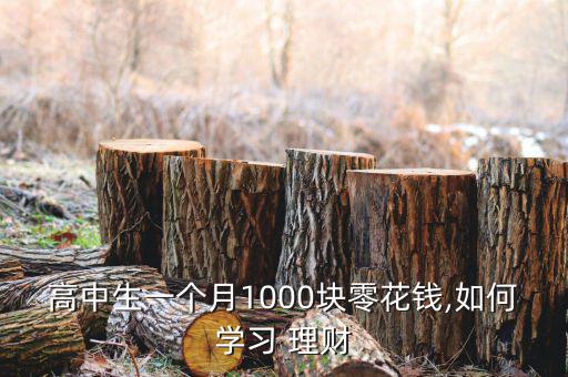 高中生一個(gè)月1000塊零花錢,如何學(xué)習(xí) 理財(cái)