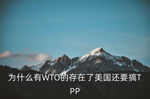 為什么有WTO還會產(chǎn)生tpp，為什么有WTO的存在了美國還要搞TPP