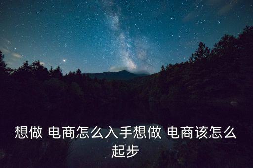 想做 電商怎么入手想做 電商該怎么起步