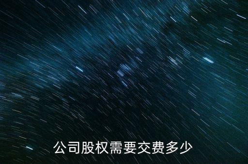 公司股權(quán)需要交費多少