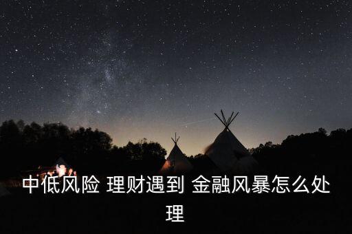 中低風(fēng)險 理財遇到 金融風(fēng)暴怎么處理