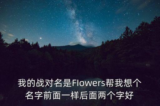 石油戰(zhàn)對的名字什么好，我的戰(zhàn)對名是FIowers幫我想個名字前面一樣后面兩個字好