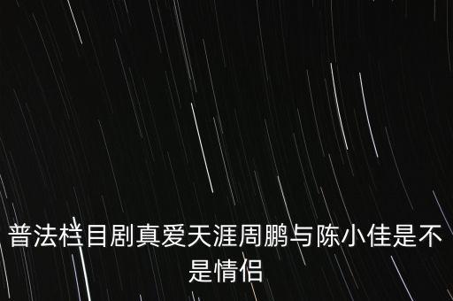 普法欄目劇真愛(ài)天涯周鵬與陳小佳是不是情侶