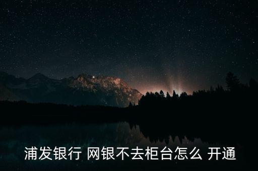  浦發(fā)銀行 網(wǎng)銀不去柜臺怎么 開通